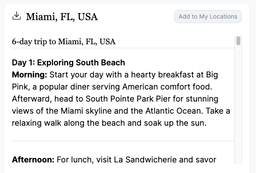 Generate a comprehensive travel itinerary tailored to your interests, from serene beaches to thrilling activities.